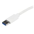 StarTech.com USB 3.0 Gigabit Ethernet Lan Adapter mit USB Port - Weiß - Kabelgebunden - RJ-45 - USB - 5000 Mbit/s - Weiß