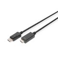 DIGITUS AK-340303-010-S - Displayport Adapterkabel, DP - HDMI Typ A St/St, 1.0m, w/lock, DP 1.2_HDMI2.0, 4K/60Hz,CE,sw