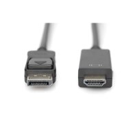 DIGITUS AK-340303-030-S - Displayport Adapterkabel, DP - HDMI Typ A St/St, 3.0m, w/lock, DP 1.2_HDMI2.0, 4K/60Hz,CE,sw