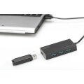 DIGITUS DA-70240-1 - USB 3.0 Hub, 4-port Incl. 5V/2A power supply, Aluminium Gehäuse