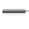DIGITUS DA-70241-1 - USB 3.0 Hub, 7-port Inkl. 5V/3,5A Netzteil, Aluminium Gehäuse