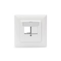 DIGITUS DN-93832 - Leerdose für Keystone Module, straight 50x50 Zentralplatte, 80x80 Rahmen, 2x keystone