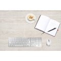 Cherry KC 6000 SLIM Kabelgebundene Tastatur - Silber/ Weiß - USB (QWERTZ - DE) - Volle Größe (100%) - Kabelgebunden - USB - QWERTZ - Silber