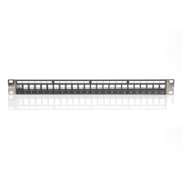 DIGITUS DN-91411-LF - Modular Patch Panel, geschirmt, 24-port blank, 1HE, Rack Mount, transp. Logofelder, sw
