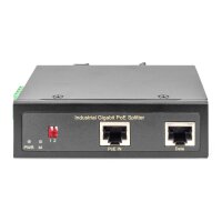 DIGITUS DN-651111 - Industrieller Gigabit PoE++ Splitter, 802.3bt wählbare Spannung: 12VDC, 16VDC, 24VDC, 48VDC,