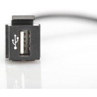 DIGITUS DN-93402 - USB 2.0 Keystone Modul für DN-93832, mit 16 cm Kabel, schwarz (RAL 9005)