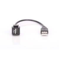DIGITUS DN-93402 - USB 2.0 Keystone Modul für DN-93832, mit 16 cm Kabel, schwarz (RAL 9005)