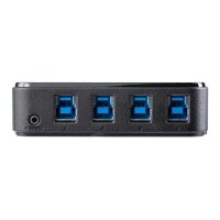 StarTech.com 4x4 USB 3.0 (5Gbps) Sharing Switch für Peripheriegeräte - 5 Gbit/s - Mikro-USB Typ-B - Schwarz - Kunststoff - CE - FCC - REACH - 0 - 40 °C