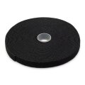 DIGITUS AK-770905-100-S - Haken-und-Schlaufen Verschlussband Gewebe, 10m x 15mm x 2,6 mm, auf Rolle, sw