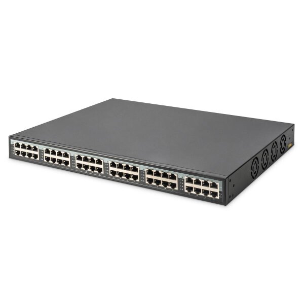 DIGITUS DN-95117 - Gigabit Ethernet 24-port PoE+ Injektor, 10G 24 Ports Eingang, 24 Ports Ausgang+ PoE