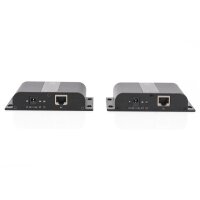 DIGITUS DS-55122 - 4K HDMI Extender Set über IP, 4K*2K@30Hz via Netzwerkkabel (CAT 5/5e/6/7), schwarz