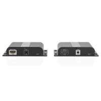 DIGITUS DS-55122 - 4K HDMI Extender Set über IP, 4K*2K@30Hz via Netzwerkkabel (CAT 5/5e/6/7), schwarz