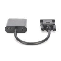 DIGITUS DA-70473 - VGA to HDMI Konverter + Audio (3,5mm) Full HD (1080p), Kabeltyp (15 cm), schwarz