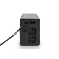DIGITUS DN-170063 - Line-Interactive USV, 600VA/360W 12V/7Ah x1 battery,2x CEE 7/7 outlet,RJ-11,LED