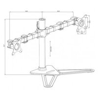 Iiyama Komfortable duale Monitorhalterung mit Standfuß - 10 kg - 25,4 cm (10") - 76,2 cm (30") - 100 x 100 mm - Höhenverstellung - Schwarz