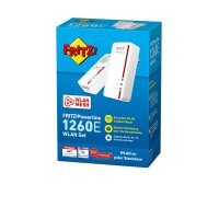 FRITZ! Powerline 1260E WLAN Set - 1200 Mbit/s - IEEE 802.11a - IEEE 802.11b - IEEE 802.11g - IEEE 802.11h - IEEE 802.11i - Typ F - Gigabit Ethernet - 10,100,1000 Mbit/s - 10BASE-T - 100BASE-T - 1000BASE-T