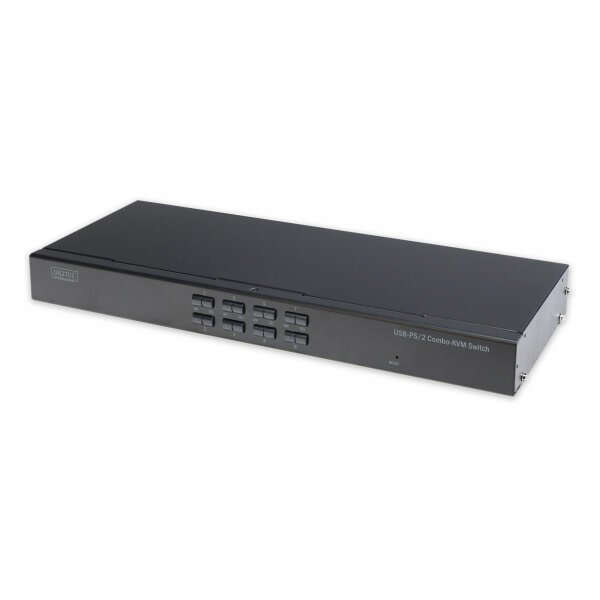 DIGITUS DS-23200-2 - 8-Port Combo-KVM-Switch, 1 Benutzer, 8 PCs, Modul-Slot für IP-Modul