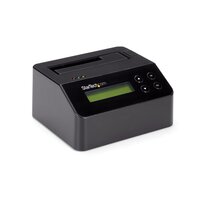 StarTech.com 1-Bay Festplatten Löscher - Selbständiges HDD/SSD Löschgerät - 4Kn - USB 3.0 auf SATA III (6 Gbit/s) - 9 Löschmodi - LCD Bildschirm - DB9 Druckeranschluss - TAA konform - HDD/SSD-Duplikator - 1 Kopien - USB 3.2 Gen 1 (3.1 Gen 1) - Schwarz - K