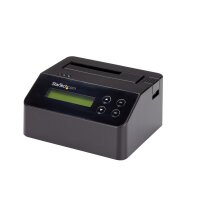 StarTech.com 1-Bay Festplatten Löscher - Selbständiges HDD/SSD Löschgerät - 4Kn - USB 3.0 auf SATA III (6 Gbit/s) - 9 Löschmodi - LCD Bildschirm - DB9 Druckeranschluss - TAA konform - HDD/SSD-Duplikator - 1 Kopien - USB 3.2 Gen 1 (3.1 Gen 1) - Schwarz - K