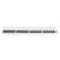 DIGITUS DN-91624S-SL-EA-G - CAT 6A EA Patch Panel, geschirmt, 24-Port RJ45 Staubschutzklappe, 8P8C, 0,5U, Grau RAL 7035