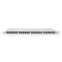 DIGITUS DN-91624S-SL-EA-G - CAT 6A EA Patch Panel, geschirmt, 24-Port RJ45 Staubschutzklappe, 8P8C, 0,5U, Grau RAL 7035