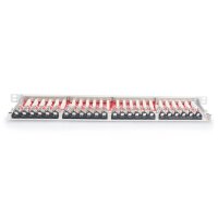 DIGITUS DN-91624S-SL-EA-G - CAT 6A EA Patch Panel, geschirmt, 24-Port RJ45 Staubschutzklappe, 8P8C, 0,5U, Grau RAL 7035
