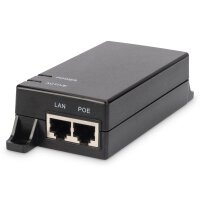 DIGITUS DN-95102-1 - Gigabit Ethernet PoE Injector, 802.3af Power Pins:4/5(+),7/8(-), 15.4W
