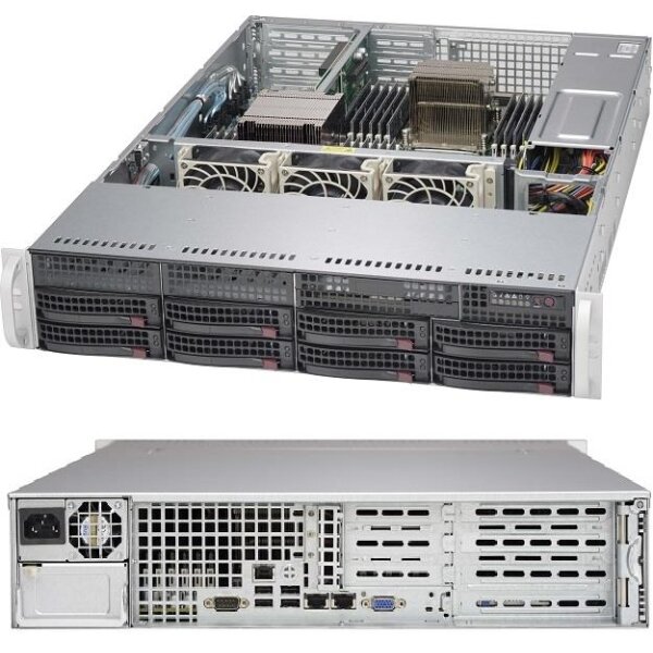 Supermicro SuperChassis 825TQC-600WB - Rack - Server - Schwarz - EATX - 2U - HDD - Netzwerk - Leistung - Stromausfall - System
