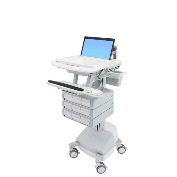 Ergotron StyleView - Multimedia-Wagen - Aluminium - Grau - Weiß - Aluminium - Kunststoff - Zink Stahl - Laptop - 9,1 kg - 43,9 cm (17.3")