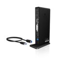 ICY BOX IB-DK2241AC - Kabelgebunden - USB 3.2 Gen 1 (3.1 Gen 1) Type-A - 3,5 mm - 10,100,1000 Mbit/s - Schwarz - 5 Gbit/s