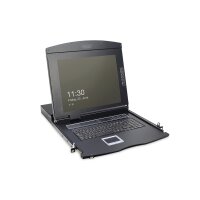 DIGITUS DS-72210-2US - Modulare Konsole mit 17" TFT (43,2cm), 8-Port KVM & Touchpad, US Tastatur, RAL 9005 sw