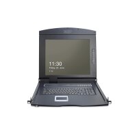 DIGITUS DS-72210-2US - Modulare Konsole mit 17" TFT (43,2cm), 8-Port KVM & Touchpad, US Tastatur, RAL 9005 sw