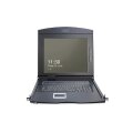 DIGITUS DS-72210-2US - Modulare Konsole mit 17" TFT (43,2cm), 8-Port KVM & Touchpad, US Tastatur, RAL 9005 sw