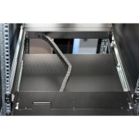 DIGITUS DS-72211-4GE - Modulare Konsole mit 19" TFT (48,3cm), 8-Port CAT 5 KVM & Touchpad, DE Tastatur, 9005 sw