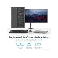 StarTech.com Dual Monitorhalterung mit verstellbaren Armen - Monitor Tischhalterung höhenverstellbar - Klemme - 13,6 kg - 30,5 cm (12 Zoll) - 61 cm (24 Zoll) - 100 x 100 mm - Schwarz