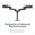 StarTech.com Dual Monitorhalterung mit verstellbaren Armen - Monitor Tischhalterung höhenverstellbar - Klemme - 13,6 kg - 30,5 cm (12") - 61 cm (24") - 100 x 100 mm - Schwarz