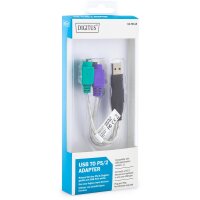 DIGITUS DA-70118 - USB zu PS/2 Adapter, 2 X Mini-Din 6/F,...
