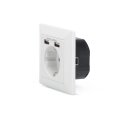 DIGITUS DA-70613 - Schutzkontakt Steckdose, 2x USB, USB Ges. Leistung 5V 2.1A, Eingang: AC 250V 50Hz, RAL 9003