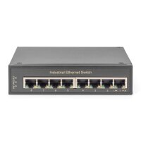 DIGITUS DN-651108 - Industrial Gigabit Ethernet Switch 8-port, DIN rail, erweiterter Temperaturbereich