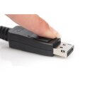 DIGITUS AK-340106-010-S - DisplayPort Anschlusskabel, DP St/St, 1.0m, m/Verriegelung,UHD 8K,Vers.1.3/1.4,sw