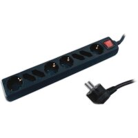 Steckdosenleiste  8 fach E/A SKU 8773, 1,5m Kabel, Schwarz