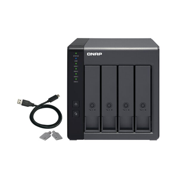 QNAP TR-004 - HDD / SSD-Gehäuse - 2.5/3.5" - Serial ATA II - Serial ATA III - 3 Gbit/s - Hot-Swap - Schwarz