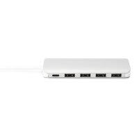 DIGITUS DA-70242-1 - 4-Port USB-C HUB + PD 4x USB 3.0, 1x PD Charging, Silber