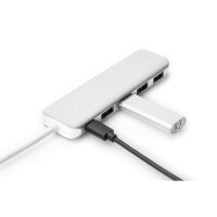 DIGITUS DA-70242-1 - 4-Port USB-C HUB + PD 4x USB 3.0, 1x PD Charging, Silber