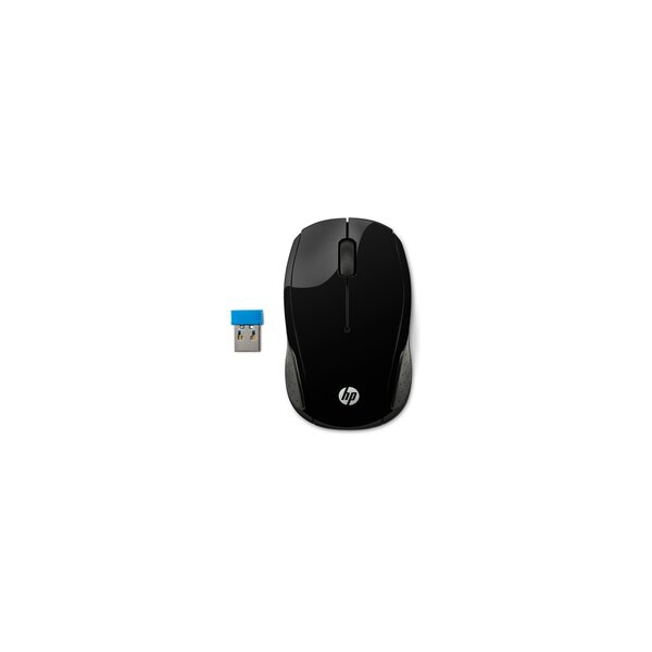 HP Wireless-Maus 200 - Beidhändig - Optisch - RF Wireless - 1000 DPI - Schwarz