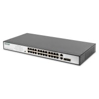 DIGITUS DN-95343 - Fast Ethernet PoE Switch 24-port PoE + 2 Combo, 370W PoE Budget