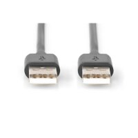 DIGITUS AK-300101-050-S - USB 2.0 Anschlusskabel, Typ A St/St 5.0m, USB 2.0 konform, sw