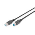 DIGITUS AK-300115-018-S - USB 3.0 Anschlusskabel, Typ A - B St/St, 1.8m, USB 3.0 konform, sw