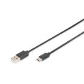 DIGITUS AK-300154-018-S - USB Type-C Anschlusskabel, Typ C auf A St/St, 1.8m, 3A, 480MB, 2.0 Version, sw