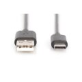 DIGITUS AK-300154-018-S - USB Type-C Anschlusskabel, Typ C auf A St/St, 1.8m, 3A, 480MB, 2.0 Version, sw